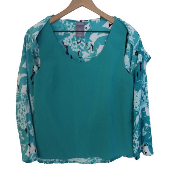 Laura Scott Floral Print Top w/Attached Tank - Picture 8 of 10